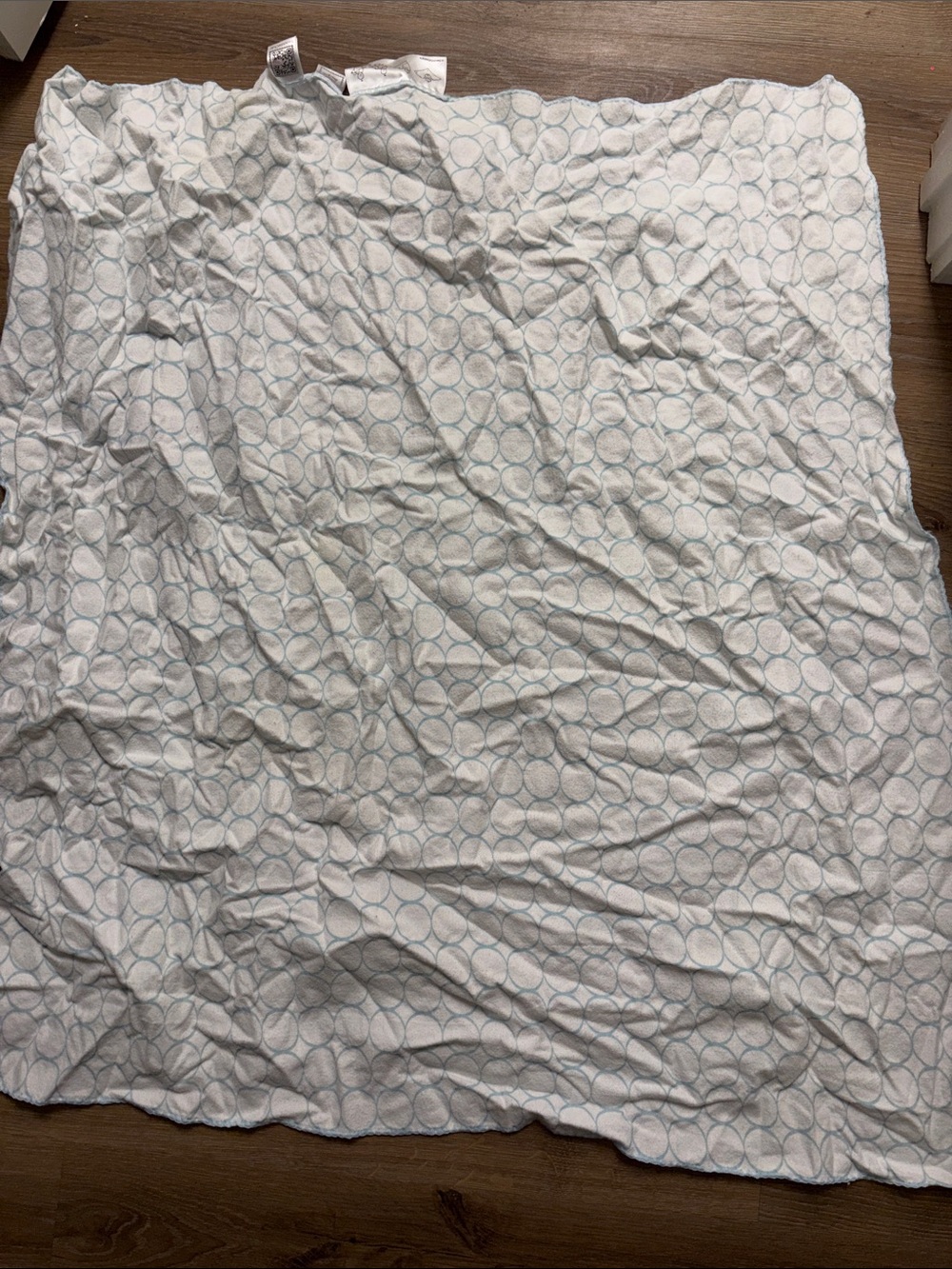 OFFERS! Swaddle Designs White Muslin Baby Blanket with Light Blue Circle Print